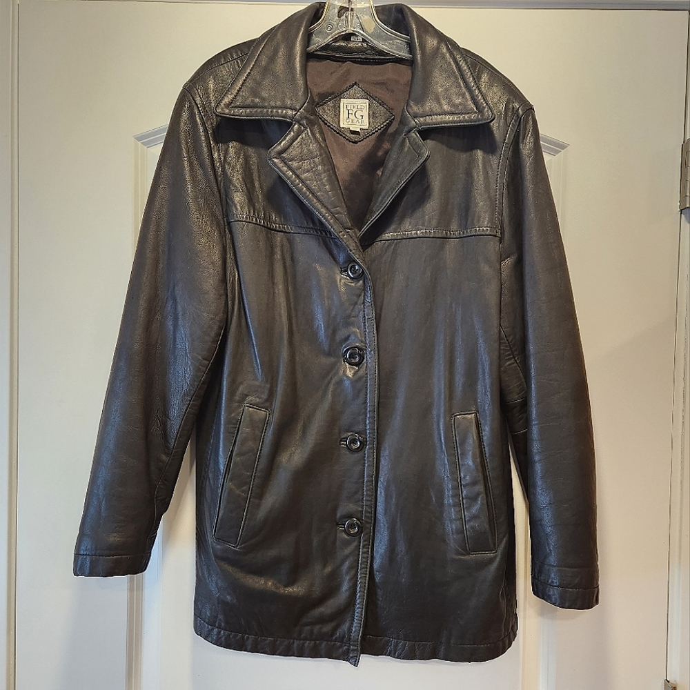 FIELD GEAR MEN'S LEATHER COAT SIZE M
